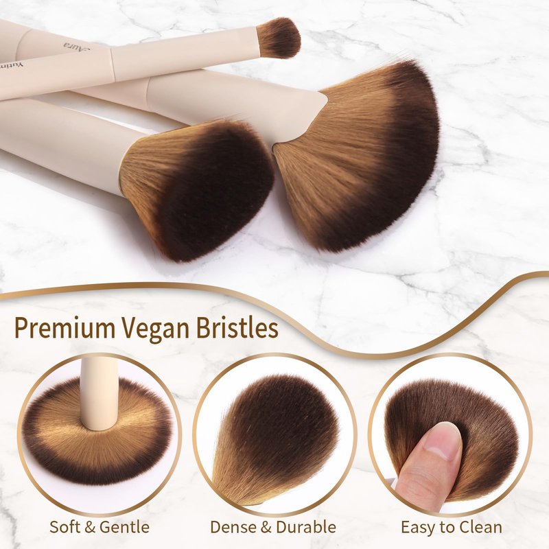 Makeup Brushes, Dual End Makeup Brush Set 7 Pcs, Foundation Contour Powder Concealer Eye Shadows Blush Make Up Brushes, Travel Gift Set, Cruelty-Free
