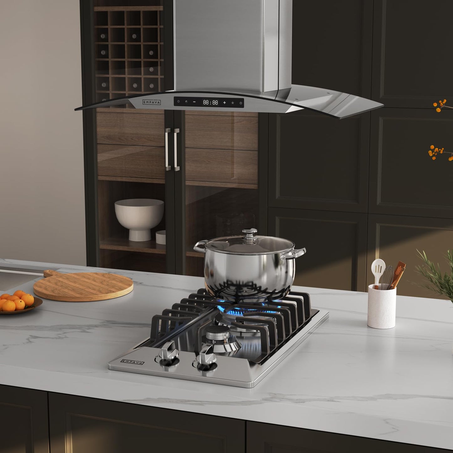 Empava 12" Gas Stove Cooktop with 2 Italy Sabaf Sealed Burners NG/LPG Convertible in Stainless Steel