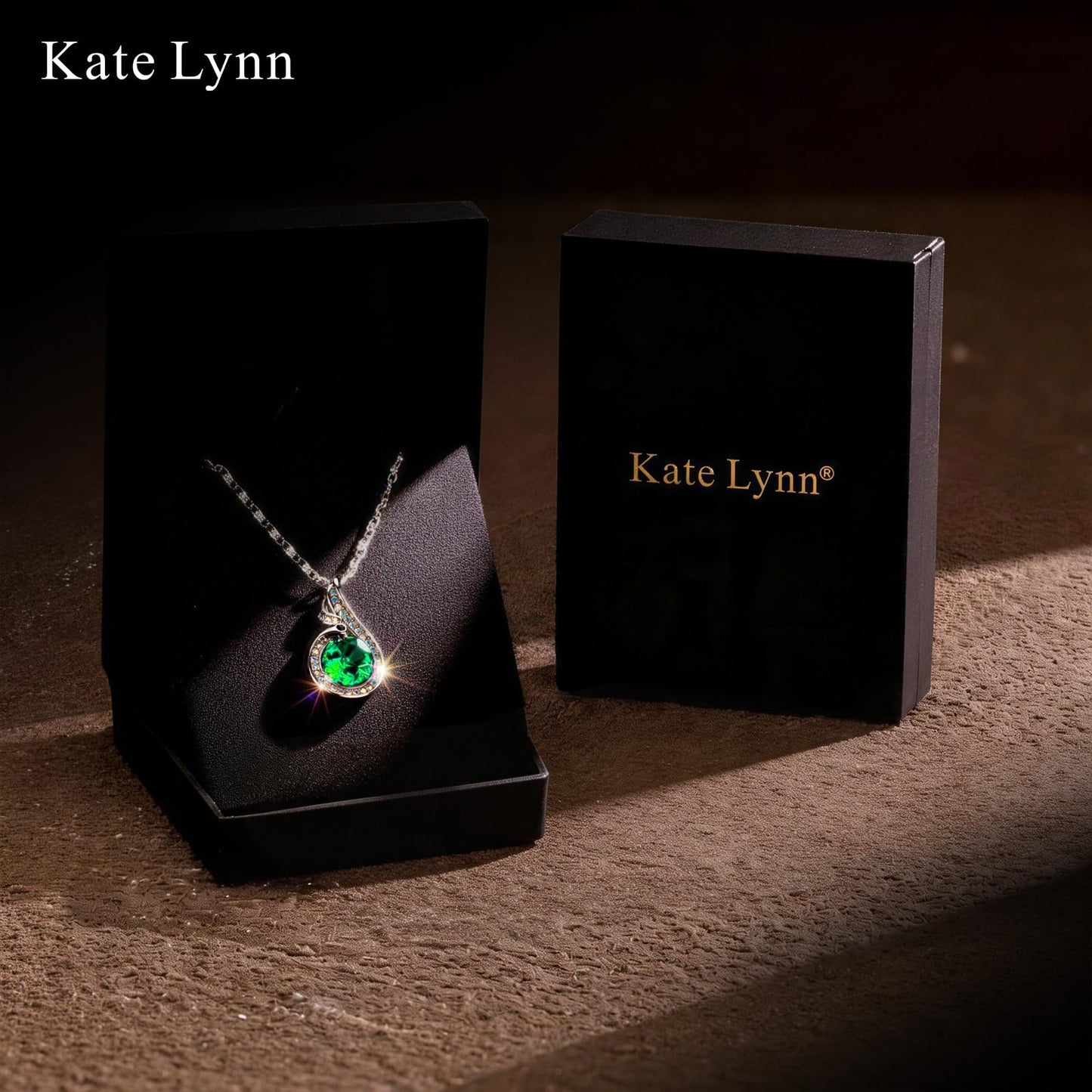 Kate Lynn Phoenix Birthstone Necklaces for Women Pendant Necklace Crystal Jewelry, Birthday Gifts for Women Wife Girlfriend Mothers Day Gift for Mom Daughter Unique Lady Christmas Jewelry Gift for Her, May Birthstone Emerald Necklace
