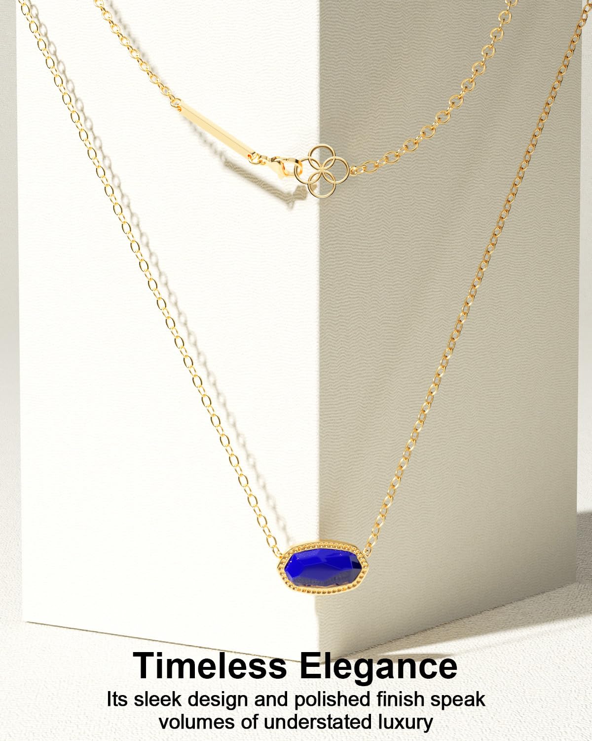AICase 18K Gold Plated Pendant Necklace for Women,Fashion Jewelry,Anniversary Birthday Gifts for Women/MoM/Sister/Friends/Her/Wife/Grandma/Coworker Mother's Day gifts for MoM_Blue
