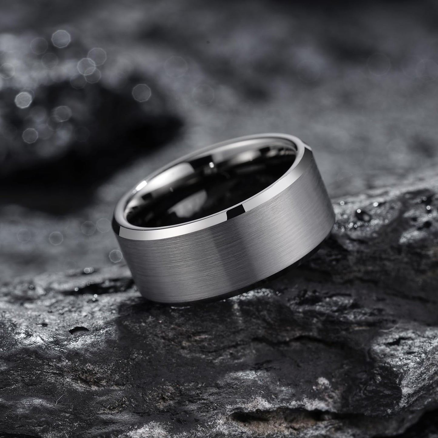 King Will 10mm Tungsten Wedding Band for Men - Gunmetal, Comfort Fit, Size 9