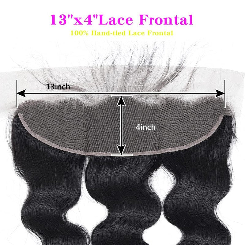13x4 Lace Frontal Closure Body Wave Frontal Ear to Ear HD Lace Frontal Human Hair 100% Brazilian Virgin Human Hair Closure 16 Inch Frontals Hair Pieces for Women Free Part 150% Density