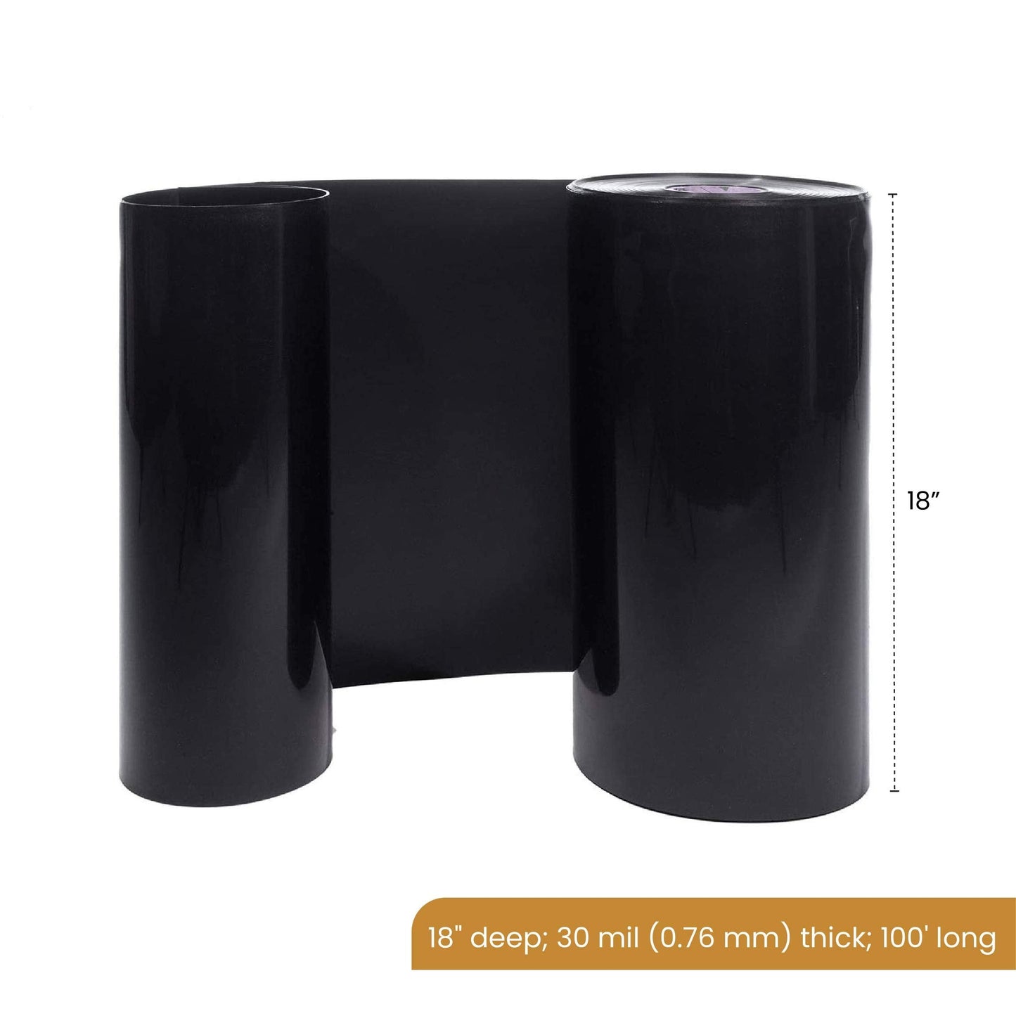 DeepRoot Water Barrier, Versatile Bamboo Barrier, Easy-to-Install Garden Barrier for Landscaping and Protection, Durable, Flexible, 18" x 50' Roll-30 mil Thickness, Black (WB 18/30-50)