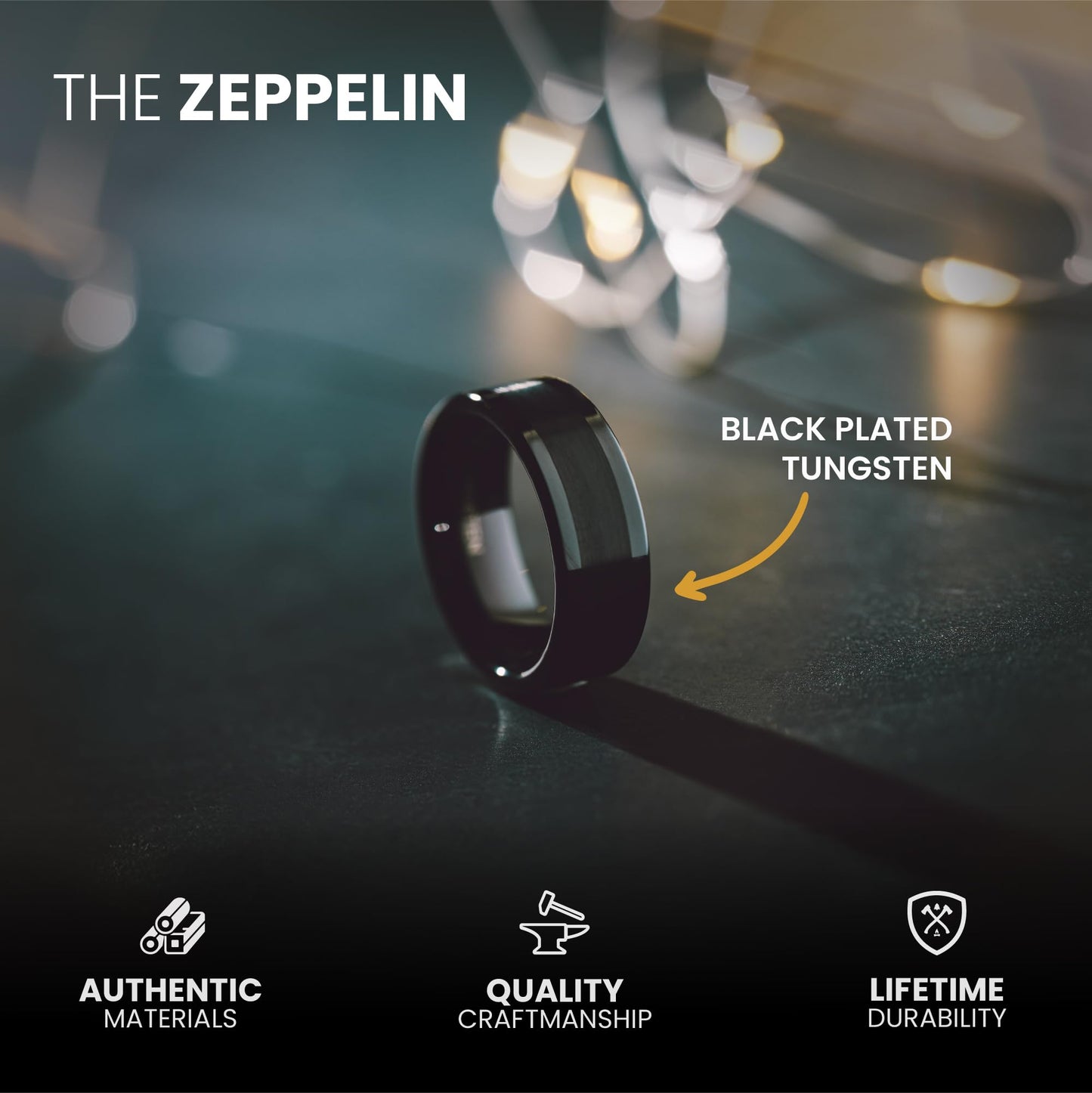 Manly Bands The Zeppelin (8mm) - Size 7