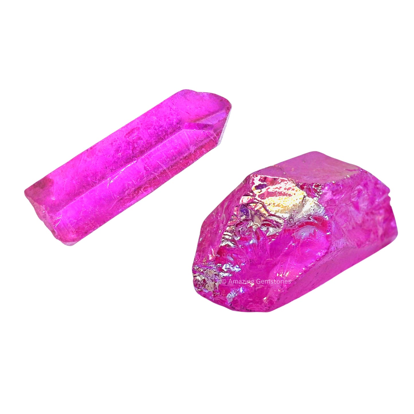 Amazing Gemstone Rose Aura Quartz Raw Pencil Points Crystals and Healing Stones, Natural Rocks for Meditation and DIY Raw Point Stones and Crystals (1 lb)