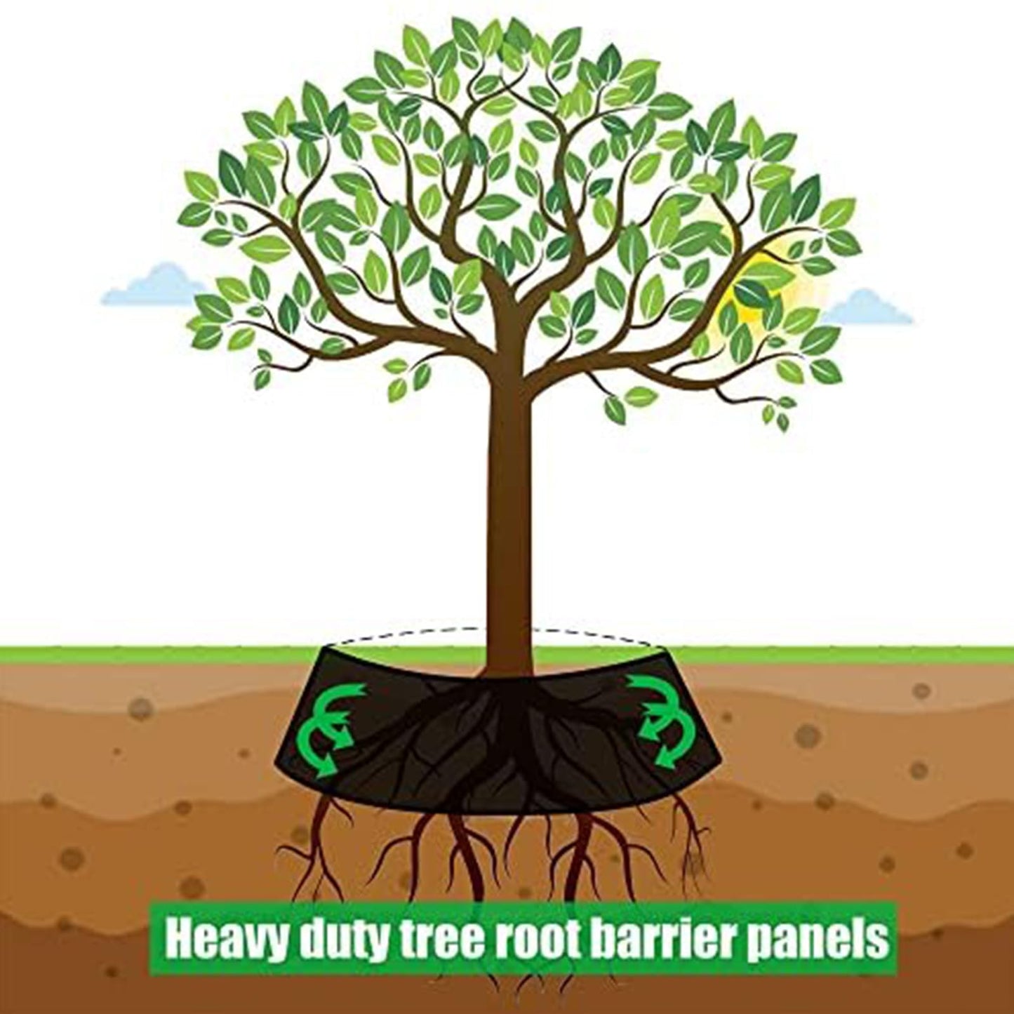 Joewuzun Tree Root Barrier 18in x 20ft x 60mil Root Barrier Grass Weed Barrier Bamboo Barrier Garden Edging for Landscape Edging Blocks