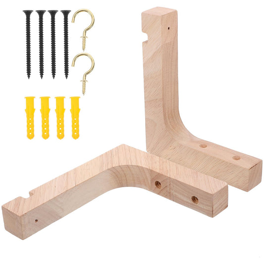 Alasum Wooden Plant Hanger Bracket 2pcs Heavy-Duty Wall Mounted Plant Hooks for Indoor and Outdoor Hanging Planters Natural Wood Color for Garden and Patio Decor