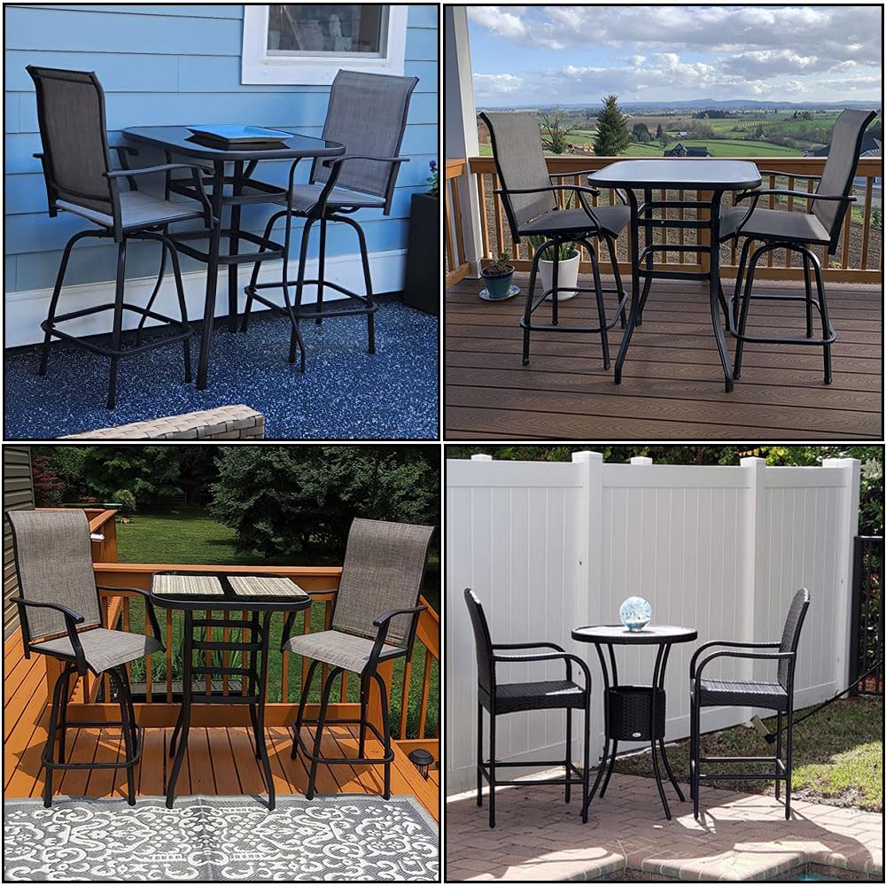 Izzybang Outdoor High Top Bar Height Dining Set Cover for Patio Furniture Bistro Sets 3 Piece Tall Bar Height Waterproof Heavy Duty Patio Bistro Pub Table and Chairs Cover, 69" L x 32" W x 46" H