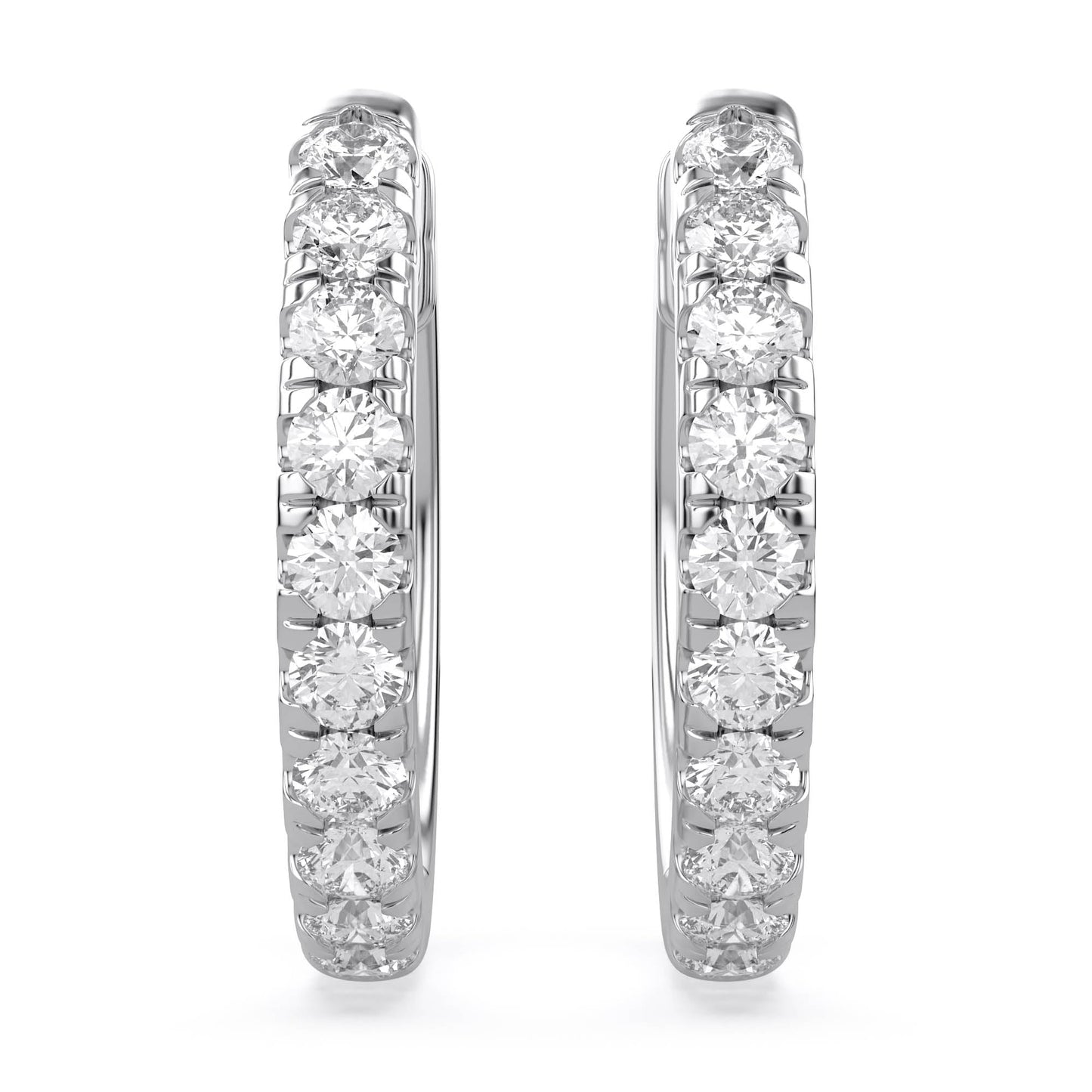 Huggie Hoop Earrings For Women, 1/4 Carat Round Shape Lab Grown Diamond Wedding Bridal Hoop Earrings In 10K Solid White Gold Jewelry for Her (0.25 Cttw)