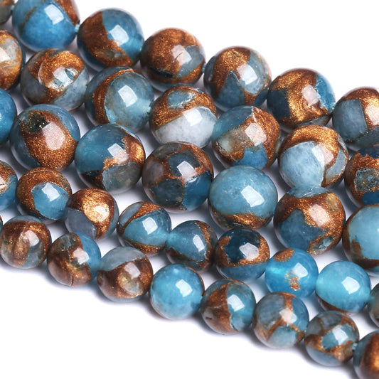 6mm 60pcs Lake Blue Cloisonne Craft Spacer Loose Beads for Jewelry Making DIY Bracelet