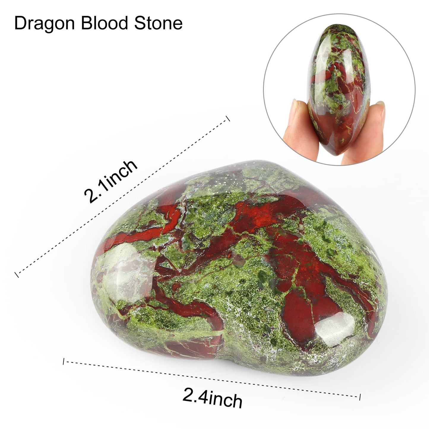 SMQ 60mm Dragon Blood Stone Crystal Heart Worry Stone Hand Carved Polished Gemstone Pocket Chakra Palm Love Worry Stones for Spiritual Healing Meditation