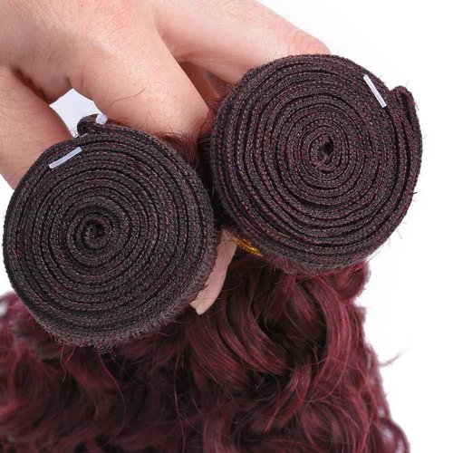 Fabimiya Bundles Human Hair Jerry Curly Burgundy 99J Human Hair Bundles Unprocessed Brazilian Virgin Hair Bundles Burgundy 99J Human Hair Bundles Quick Weave Hair Extension