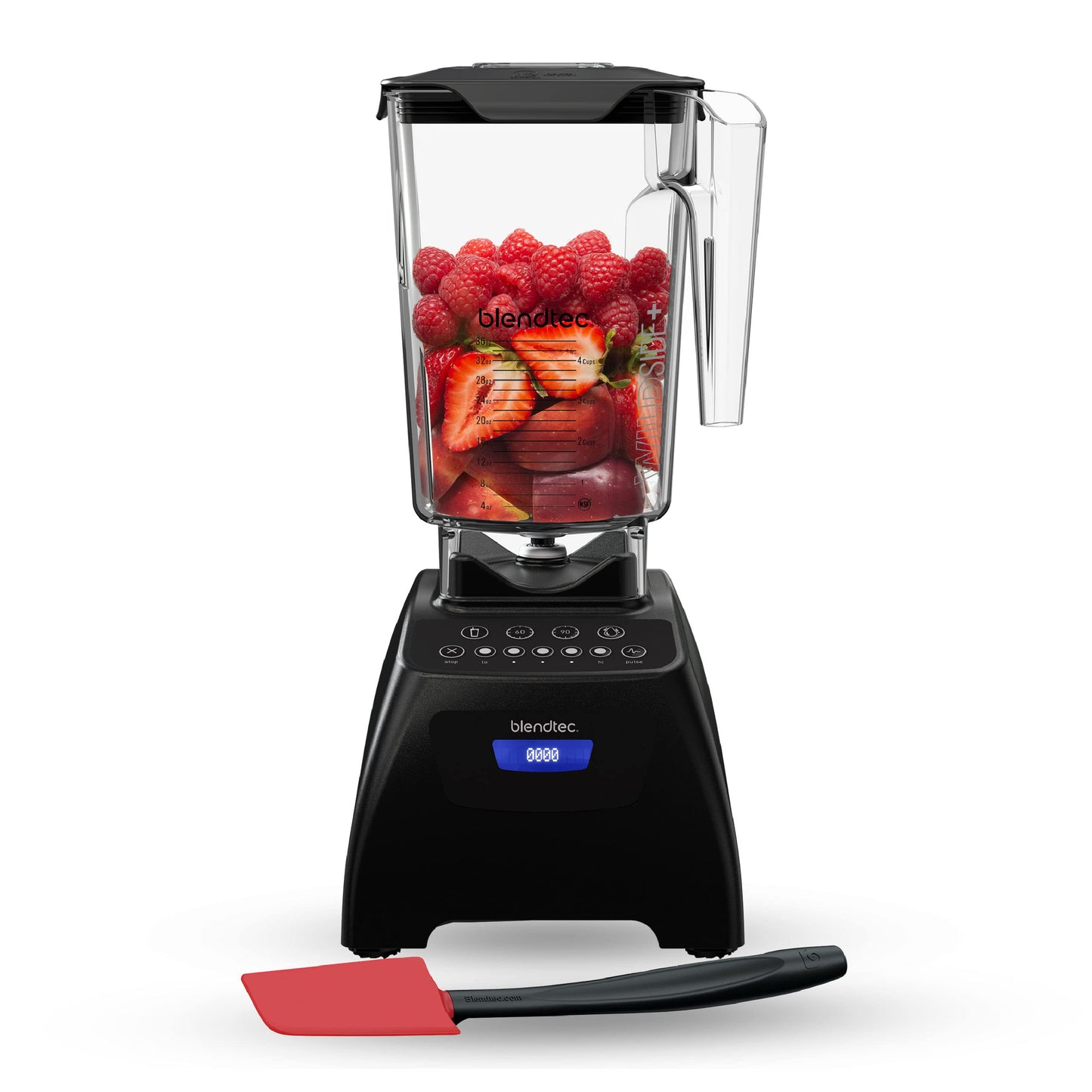 Blendtec Classic 575 Blender - WildSide+ Jar and Spoonula Spatula BUNDLE - Professional-Grade Power - Self-Cleaning - 4 Pre-programmed Cycles - 5-Speeds - Black