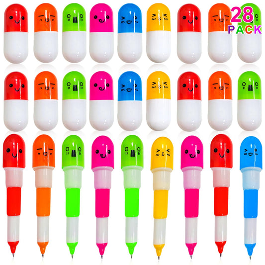 28 Pack Easter Basket Stuffers, Retractable Pens Transform Novelty Pen for Kids Class Prizes Easter Gifts Classroom Exchange Boys Girls Easter Stationery Party Favor Easter Basket Stuffer Fillers