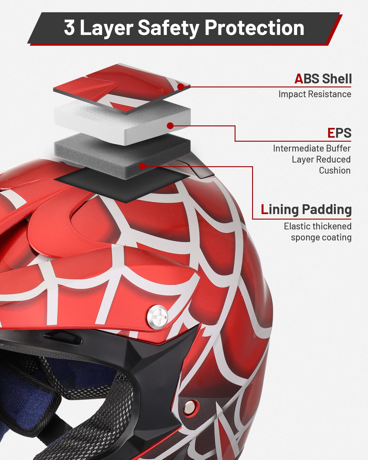 OUMURS DOT Youth Dirt Bike Helmet,Kids ATV Helmets with Gloves Goggles for Youth Boys Girls 5-14 Ages,Four Wheeler Helmet Kids Motocross BMX MX UTV Snowmobile Go Kart Full Riding Racing Skateboard