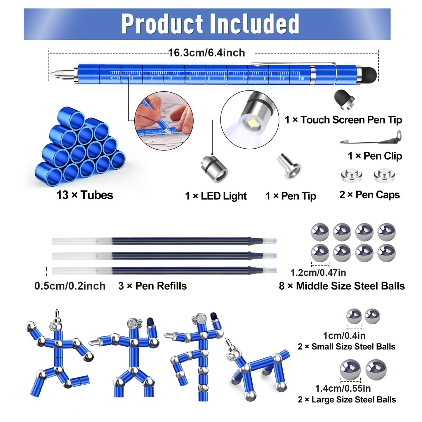 Gifts for Teens Fidget Pen, 2026 College Graduation Gift for Her Him Teens, Anniversary Birthday Gift for Men Him Husband, Father Day Gifts from Wife Daughter, Multifunction Pen for Cool Stuff Gadgets
