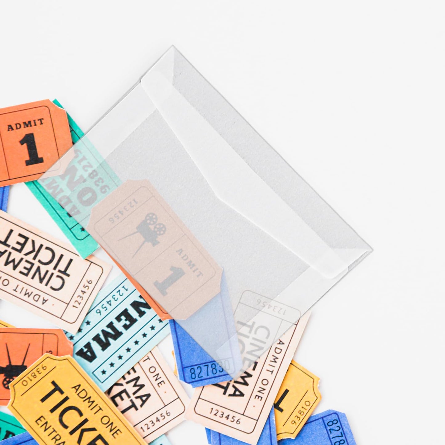100Pcs Glassine Envelopes, 3.9×2.7 Inches Mini Lotto Ticket Holders, Transparent Glassine Bags, Small envelopes, Glassines Paper Bags for Stamp Scratch Ticket Wedding Favor Craft Project