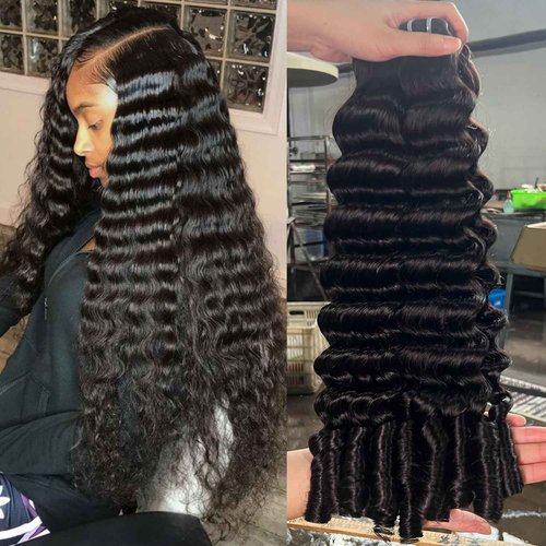 Lemoda Burmese Loose Deep Wave Curly Virgin Human Hair Bundles 14 14 14 Inch Loose Deep Wave Curly 100% Unprocessed Raw Human Hair Extensions Top Qanlity Hair Weave 3 Bundles Full and Thick
