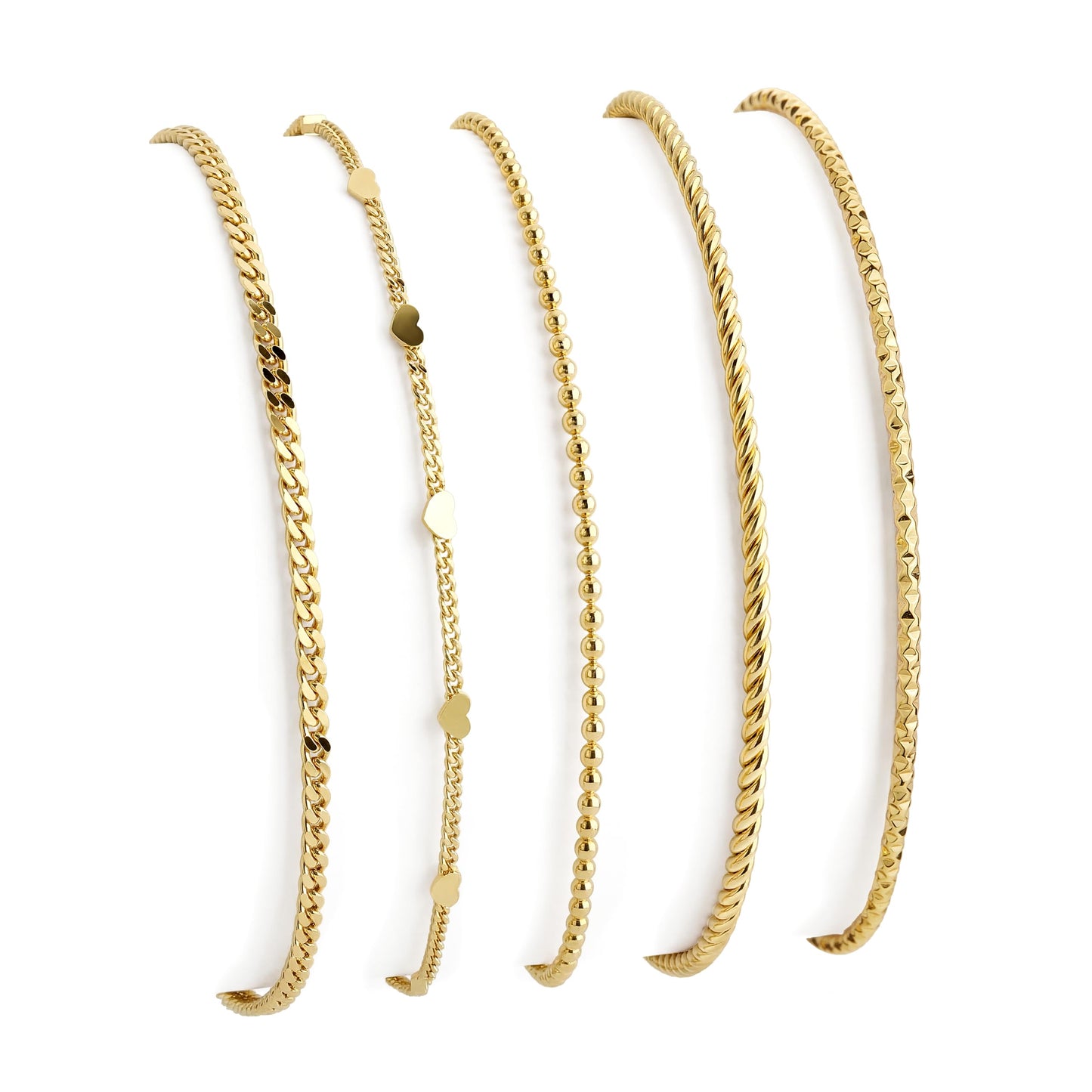 Dainty Gold Bracelets Set for Women Stackable, 14K Gold Plated Stainless Steel Layered Bracelets, Simple Waterproof Non Tarnish Link Chain Bracelets, 5Pcs Jewelry Gifts fpr Women