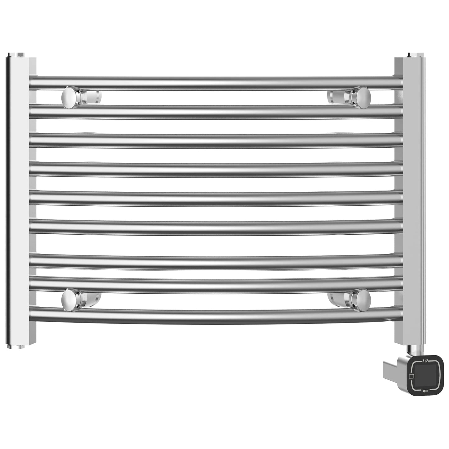 HEATGENE Smart Towel Warmer with Timer and Temperature Control, Smart Liquid Filled Towel Rails, Plug-in/Hardwired Wall-Mounted Towel Heater Rack Compatible with Alexa and Google Home, Chrome