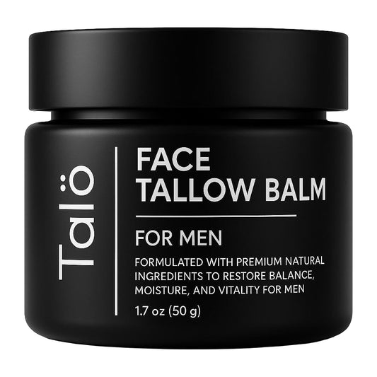 Talö Beef Tallow Moisturizer for Men | Natural Grass Fed Beef Tallow for Face | Rich in Vitamins w/No Fillers & Synthetics | Anti-Aging Face Cream for Dry & Sensitive Skin | 1.7fl. oz jar