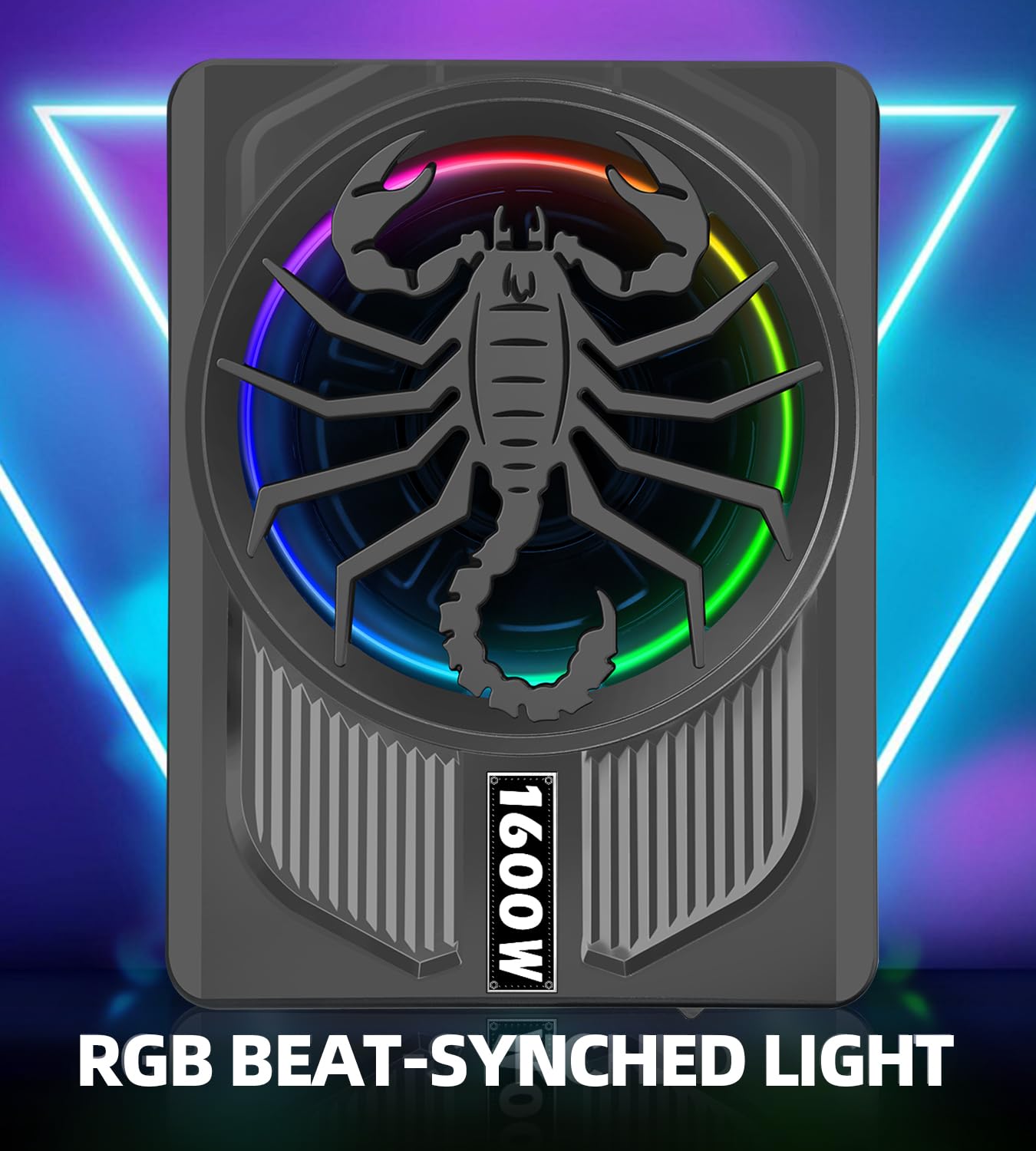 TZGBASS 1600W Slim Under seat Car Subwoofer and Amp Package, Powered Subwoofer with Built-in Amp, Subsonic Deep Bass, RGB Beat Light, Low Pass/Gain/Bass Boost Control, for Truck, SUV, Jeep, Car Audio