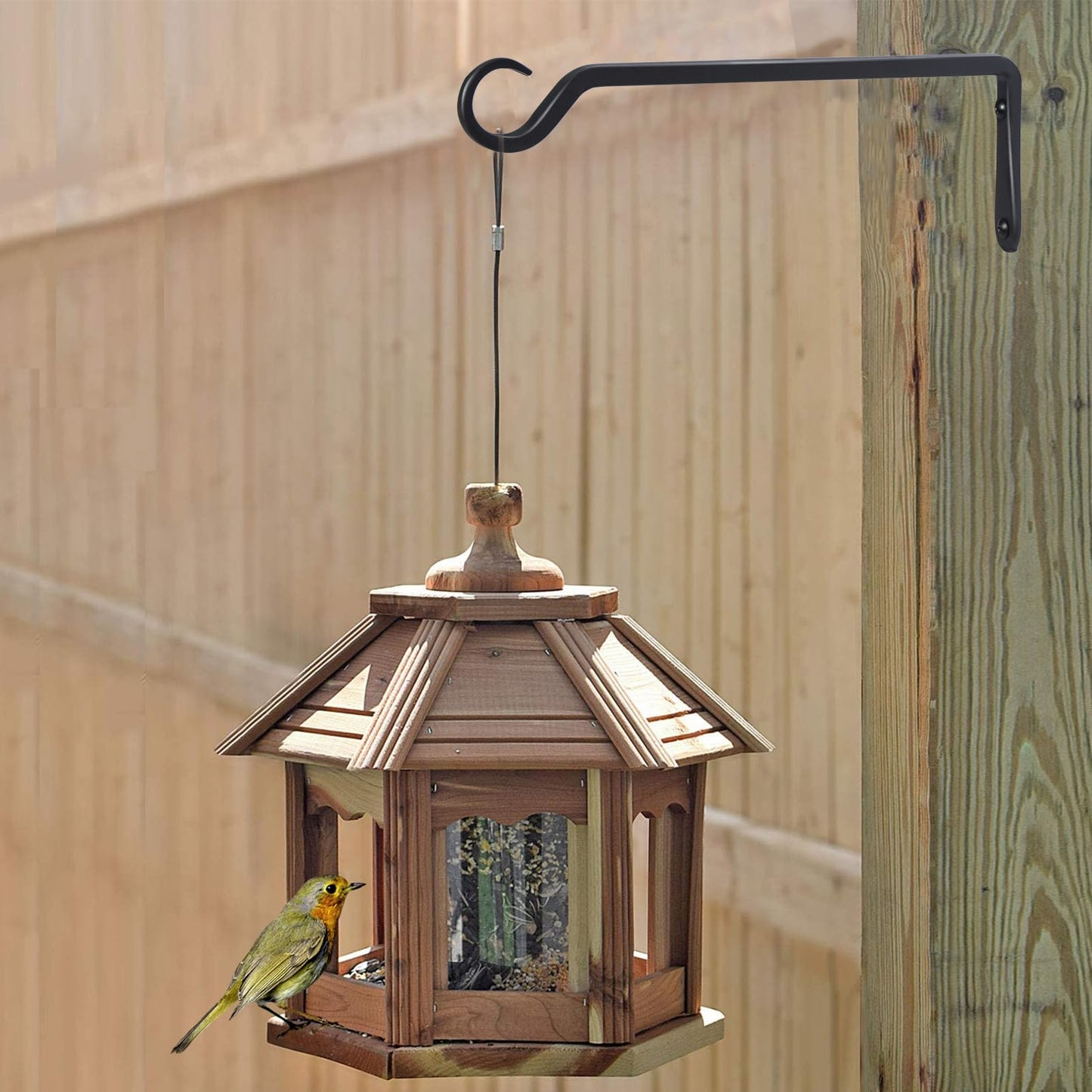 AILIN YELOKIE 12inch 4 Pack Plant Hanger, Sturdy Hanging Plant Hangers Outdoor, Bird Feeder Hanger for Bird Feeders, Planters, Lanterns, Wind Chimes Indoor Outdoor, Upgrade Black