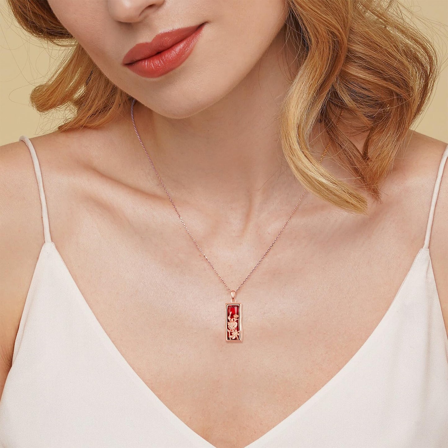 AENEAS Rose Flower Necklace 925 Sterling Silver Crystal Rose Pendant Necklace Rose Jewelry Gifts for Women Prime
