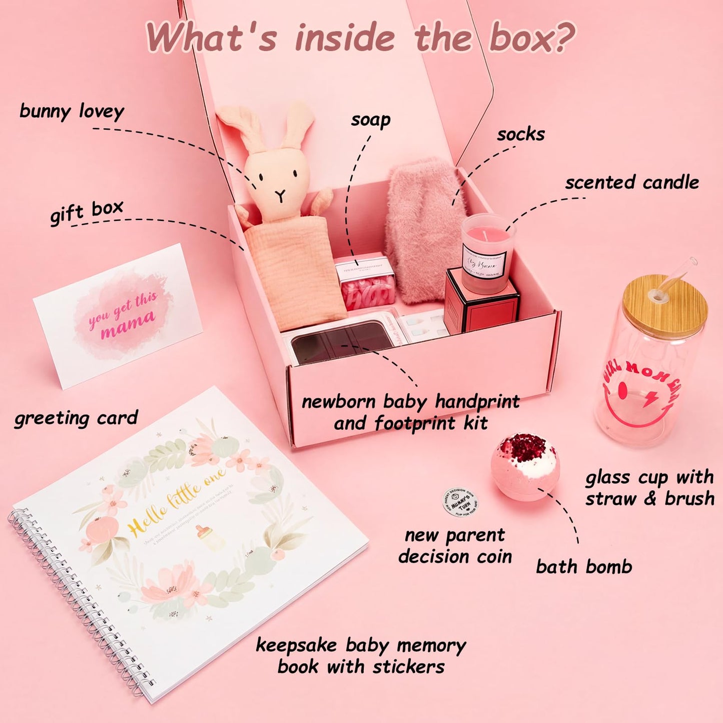 Bafeil New Girl Mom Gifts for Women First 1st Mothers Day After Birth Pregnancy Mama Gift for Expecting Moms Care Package After Baby Gift for Moms To Be Set New Mommy Postpartum Essentials