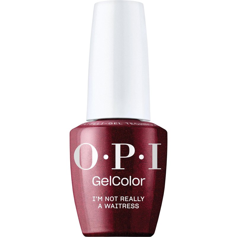 OPI GelColor I'm Not Really a Waitress | Opaque Dark Red Pearl with Shimmer LED Cure Gel Nail Polish | Salon-Quality Shine, Long-Lasting Wear | Vegan & HEMA Free | 0.5 Fl Oz