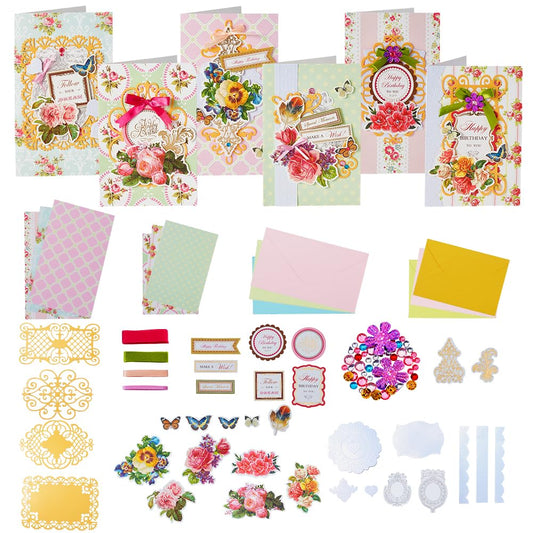 AHANDMAKER Handmade Greeting Card Making Kits, DIY Thank You Card Set Flowers Theme Paper Envelopes Cards Stickers for Christmas Thanksgiving Mother's Day Birthday Gifts Crafts Decorations