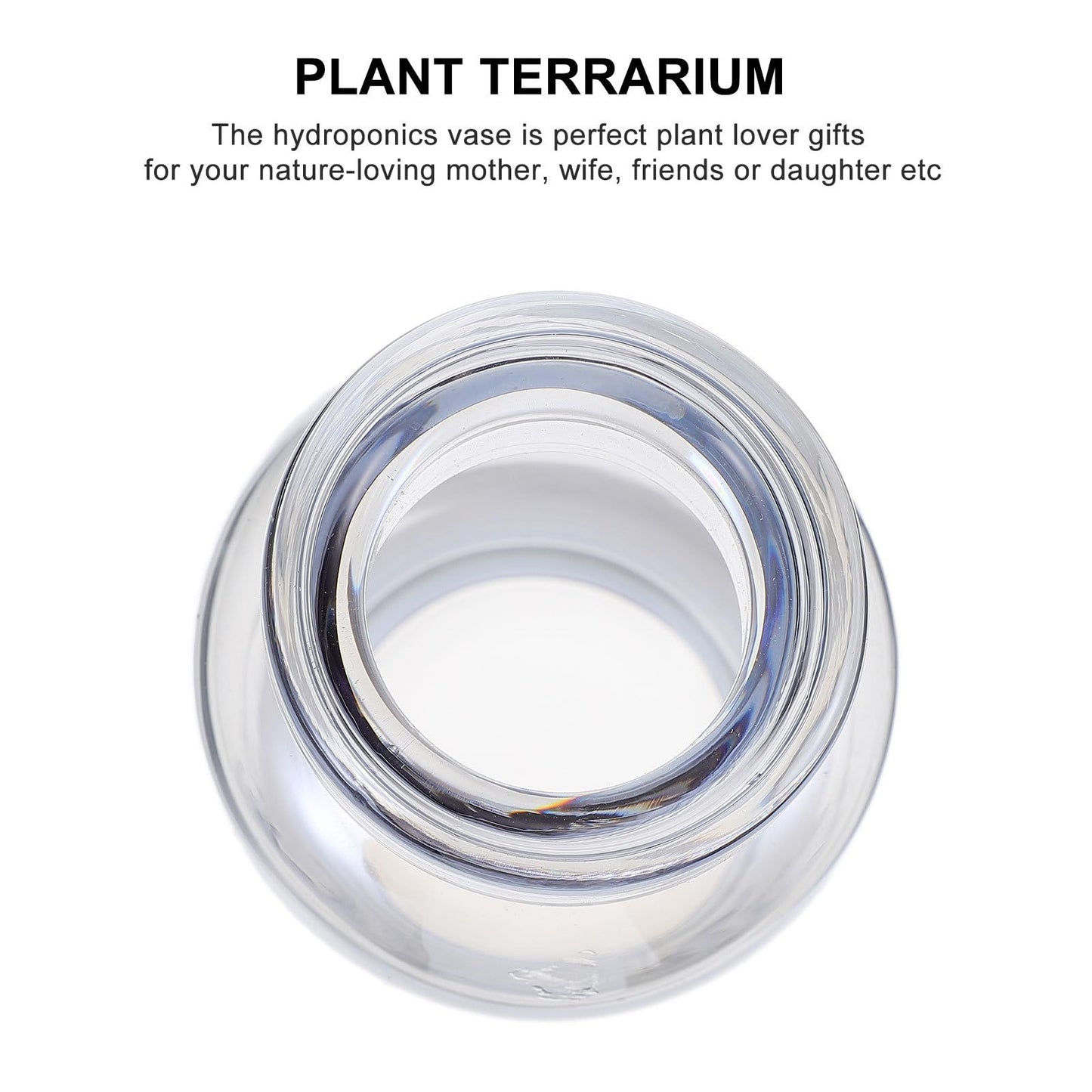 Toyvian Glass Hydroponic Vase for Desktop Plants, Small Ocean Blue Glass Planter, Home and Garden Decoration Terrarium