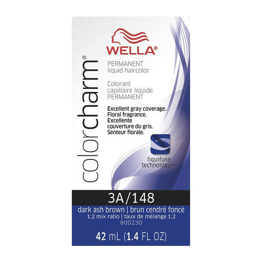COLORCHARM Permanent Liquid Hair Color | 3A Dark Ash Brown | Up to 100% Gray Coverage | 1.42 Fl Oz