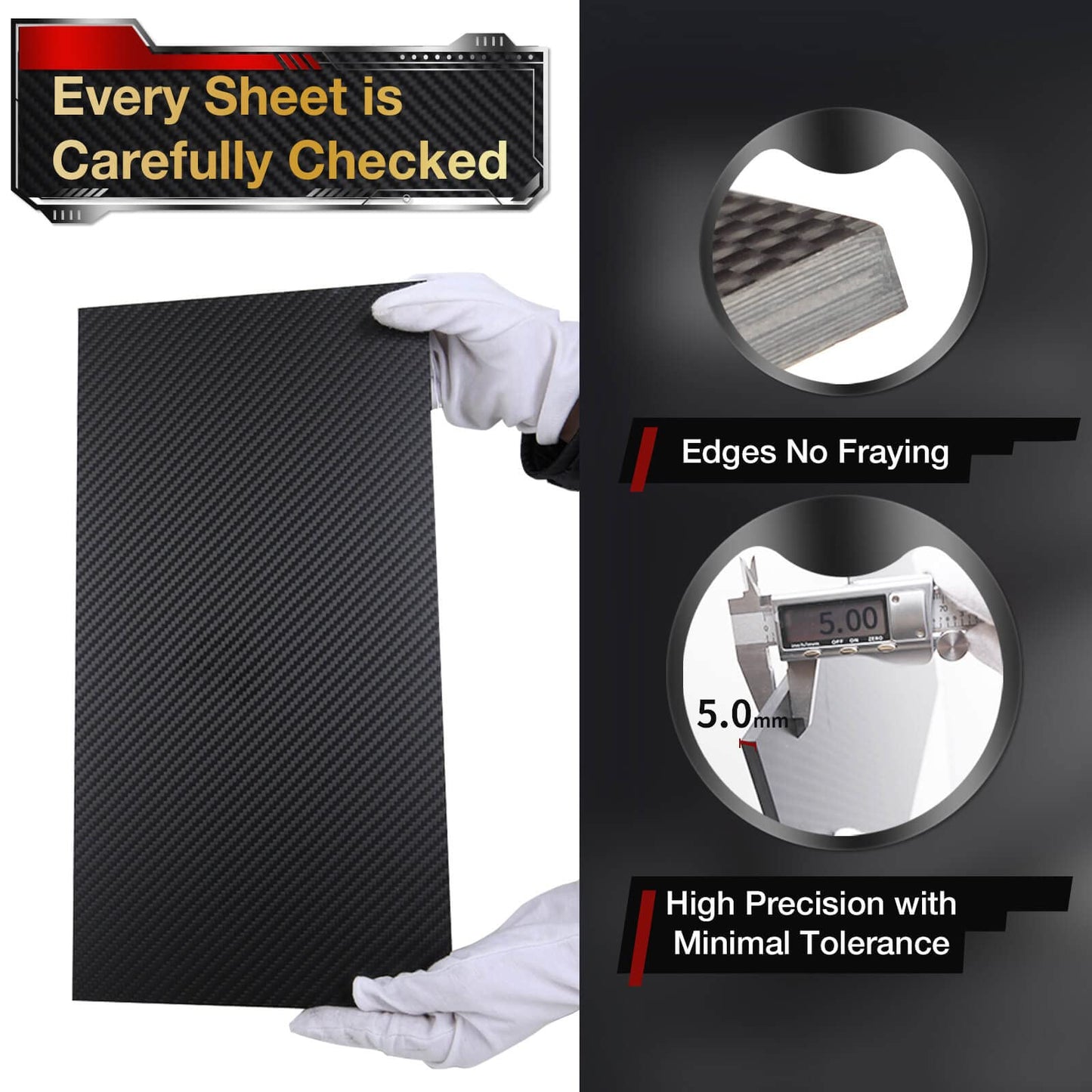 ARRIS 400x500x 5mm Carbon Fiber Sheet, 0.5mm 1mm 1.5mm 2mm 2.5mm 3mm 4mm 4.5mm 6mm Thickness Available 3K Carbon Fiber Plate Twill Matte Pannel Sheets