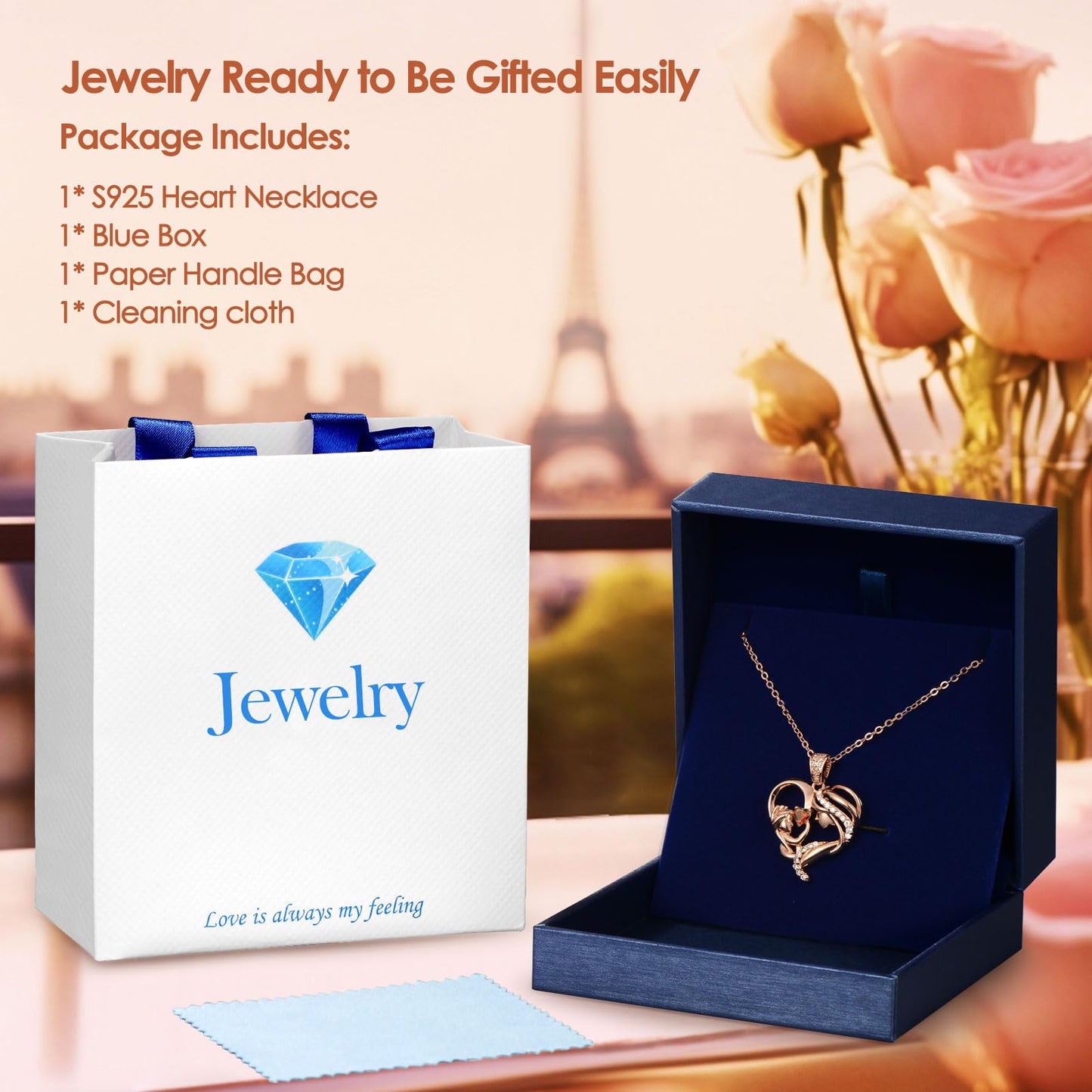 Zifeel Mothers Day Gifts for Mom Wife Her Grandma, S925 Sterling Silver Birthstone Necklaces Jewelry for Women, Mother's Day Love Heart Pendant Necklace for Anniversary Birthday Christmas Day