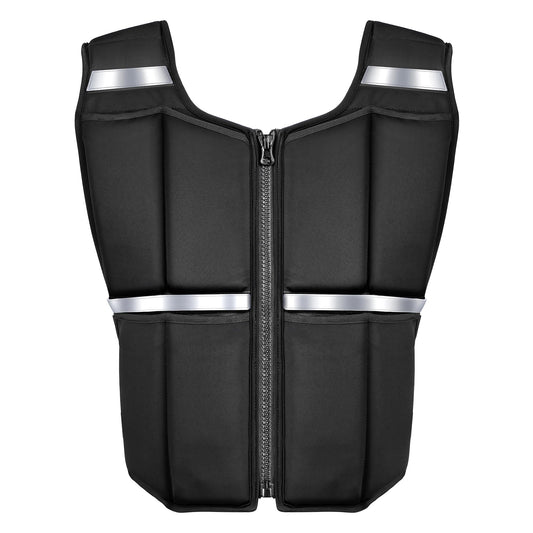 Adjustable Weighted Vest for Men Women, 19lb/35lb/45lb Rucking Vests for Walking with Zipper/16pcs Silicone Weights, Strength Training Workout Vest for Running GYM Home, Removable Reflective Strips