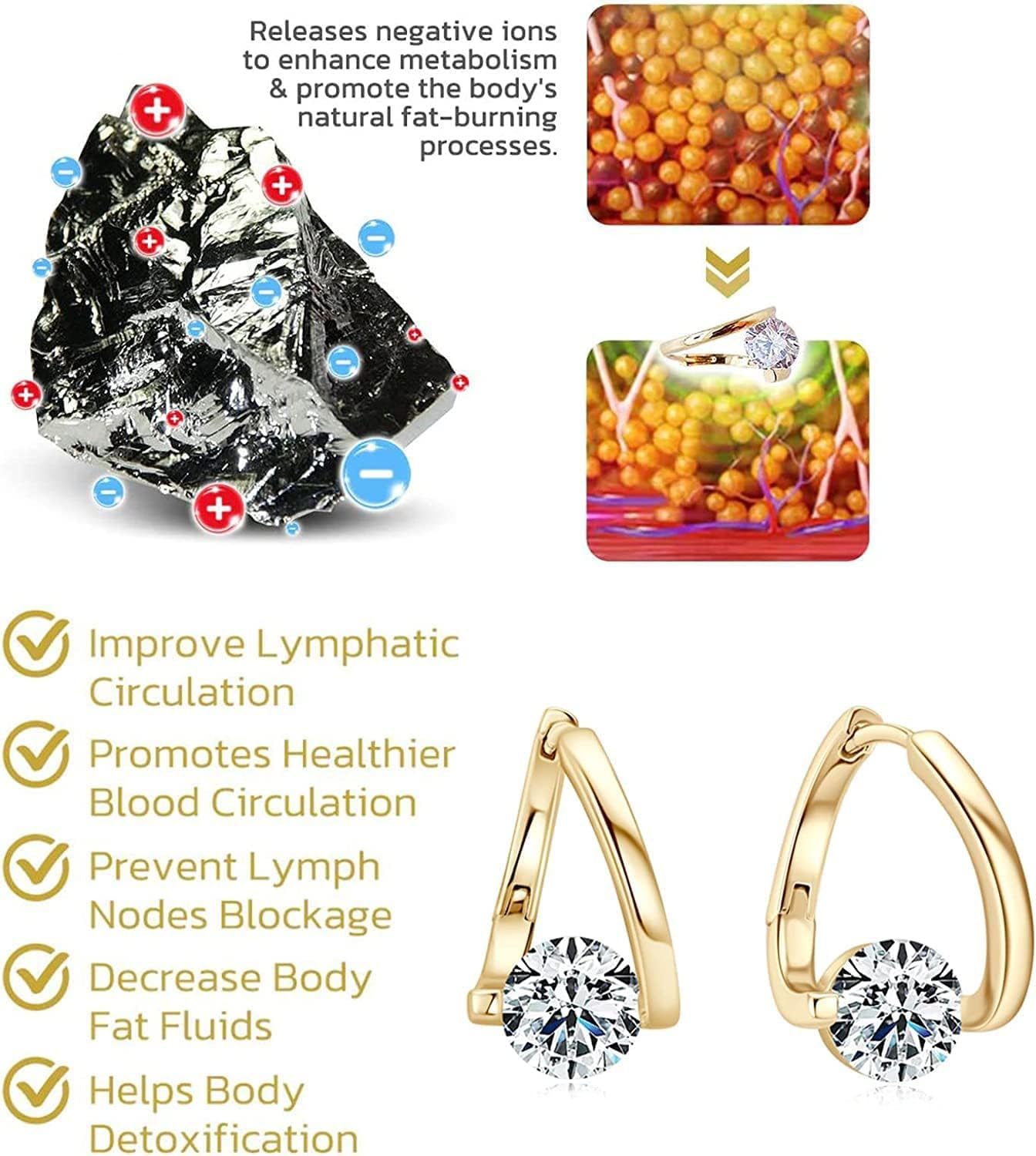 Halolux Lymphvity Germanium Earrings Halolux Lymphvity Germanium Earrings, Atheniz Lymphatic Earrings, Lymphatic Drainage Earrings, Therapy Earrings Jewelry for Women (Gold+Silver)