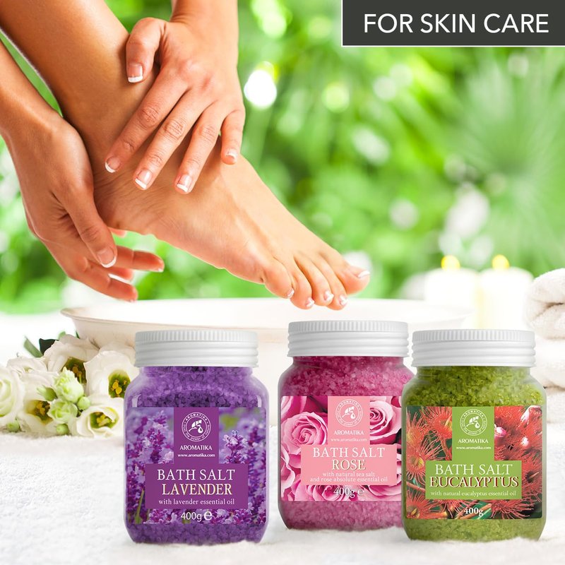 Rose Bath Salts 46 Oz – Natural Rosewood Oil & Rose Extract – Bath Additive for Spa and Skin Care