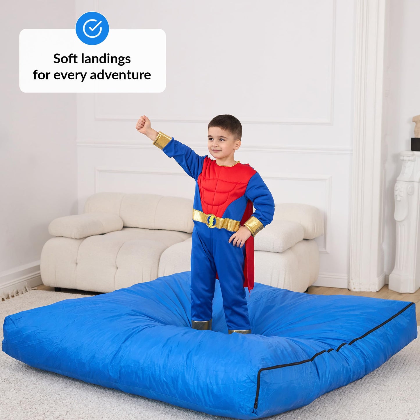 Crash Pad for Kids Sensory | Big 5Ft x 5Ft, 3Ft x 4Ft, 3Ft x 3Ft Or 2Ft x 2Ft | Autism Sensory Crash Mat for Jumping Play | Crashpad | Soft Foam Landing Pad | Giant Mat Pillow | Climbing, Gymnastics