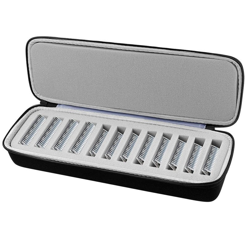 Comecase Clipper Blade Case Holder Organizer, Hard EVA Travel Carrying Storage for Wahl/for Andis/for Oster A5 Detachable Blades, Holds 12 Blades for Barbers and Pet Groomers (Box Only)