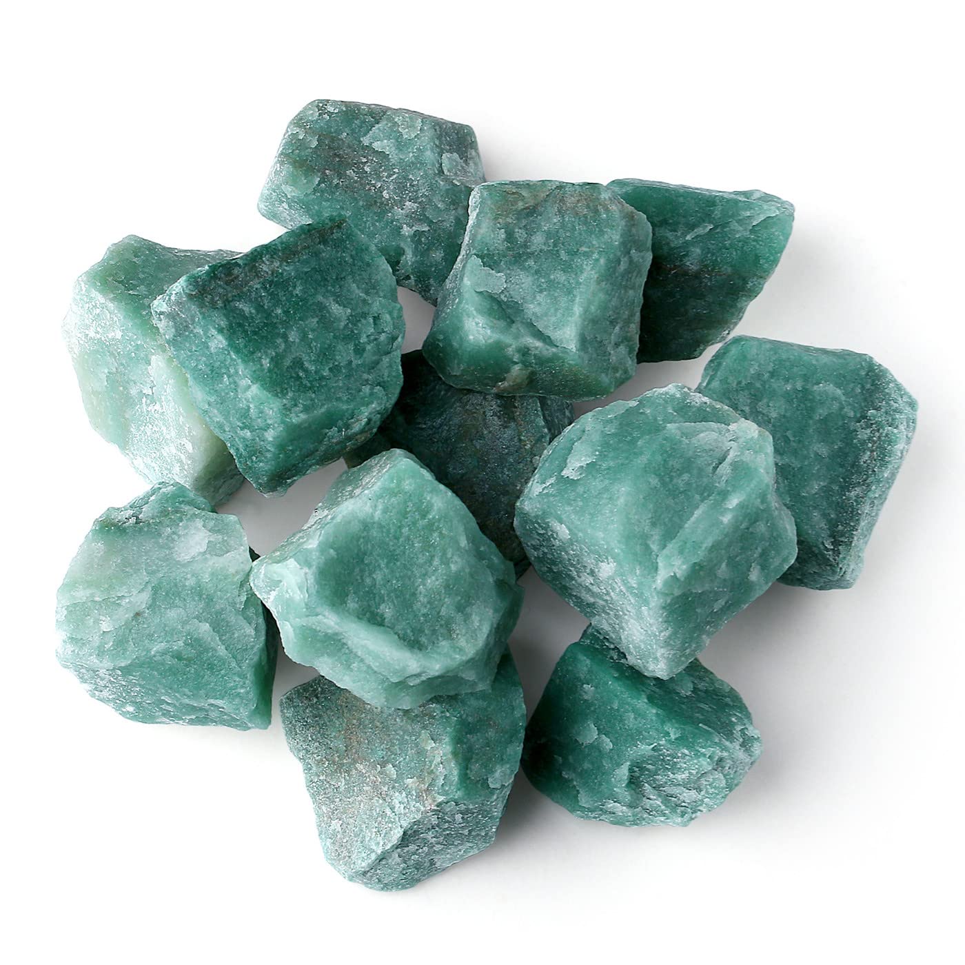 LAIDANLA Green Aventurine 2" Natural Rough Stones Crystal Large Raw Crystals Bulk Healing Gemstones for Reiki Healing Tumbling Fountain Rocks Wire Wrapping Decoration 4PCS 0.55lb