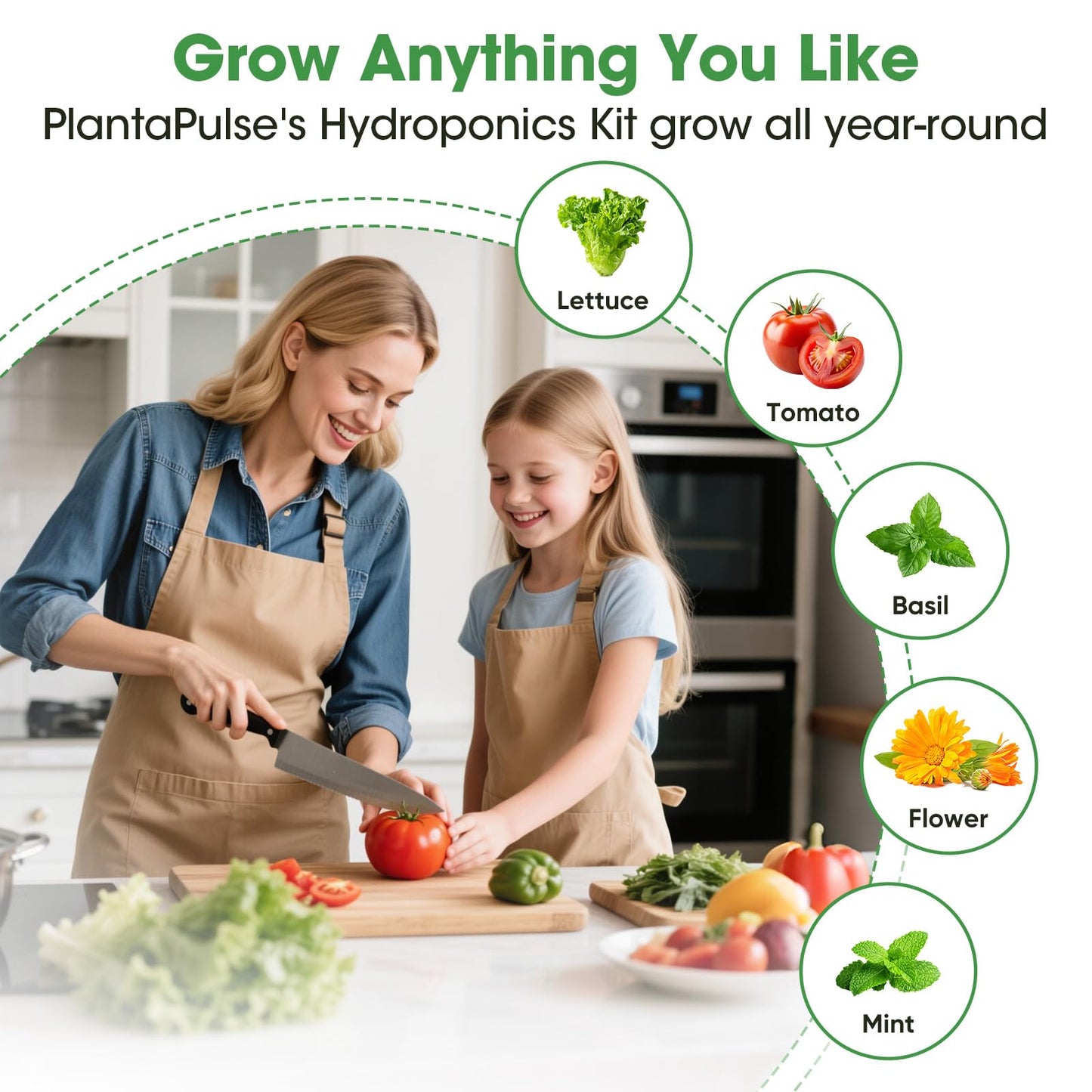 PlantaPulse 129Pcs Hydroponic Pods Kit with A&B Plant Food, 50 Grow Sponges, 50 Plant Labels, 12 Grow Baskets, 12 Grow Domes and 1 Tweezers - Indoor Hydroponics Supplies