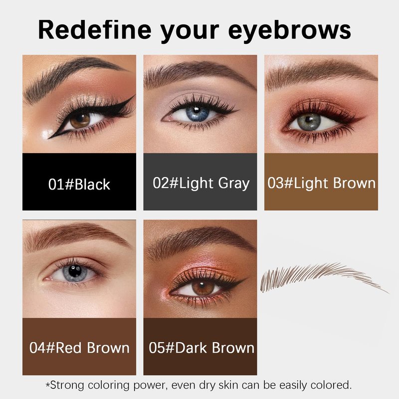 MAVENI Browcharm Microblading Eyebrow Pencil for Women,0.1mm Ultra-Fine Mechanical Pencil,Makeup Brow Definer Waterproof,Draws Tiny Brow Hairs and Fills in Sparse Areas and Gaps (05 Deep Brown)