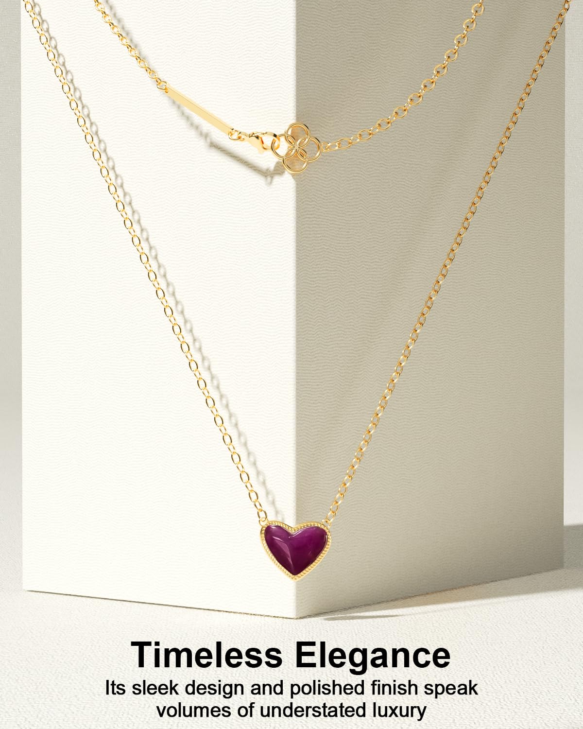 AICase 18K Gold Plated Heart Pendant Necklace for Women,Fashion Dainty Simple Adjustable Length Jewelry,Anniversary Birthday Gifts for Women/MoM/Sister/Friends/Her/Wife/Grandma/Coworker_Red