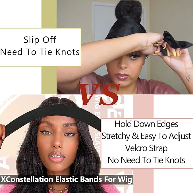Hairband - Lace Melting Elastic Band for Wigs and Baby Hair, 2 PCS, OrangeLove