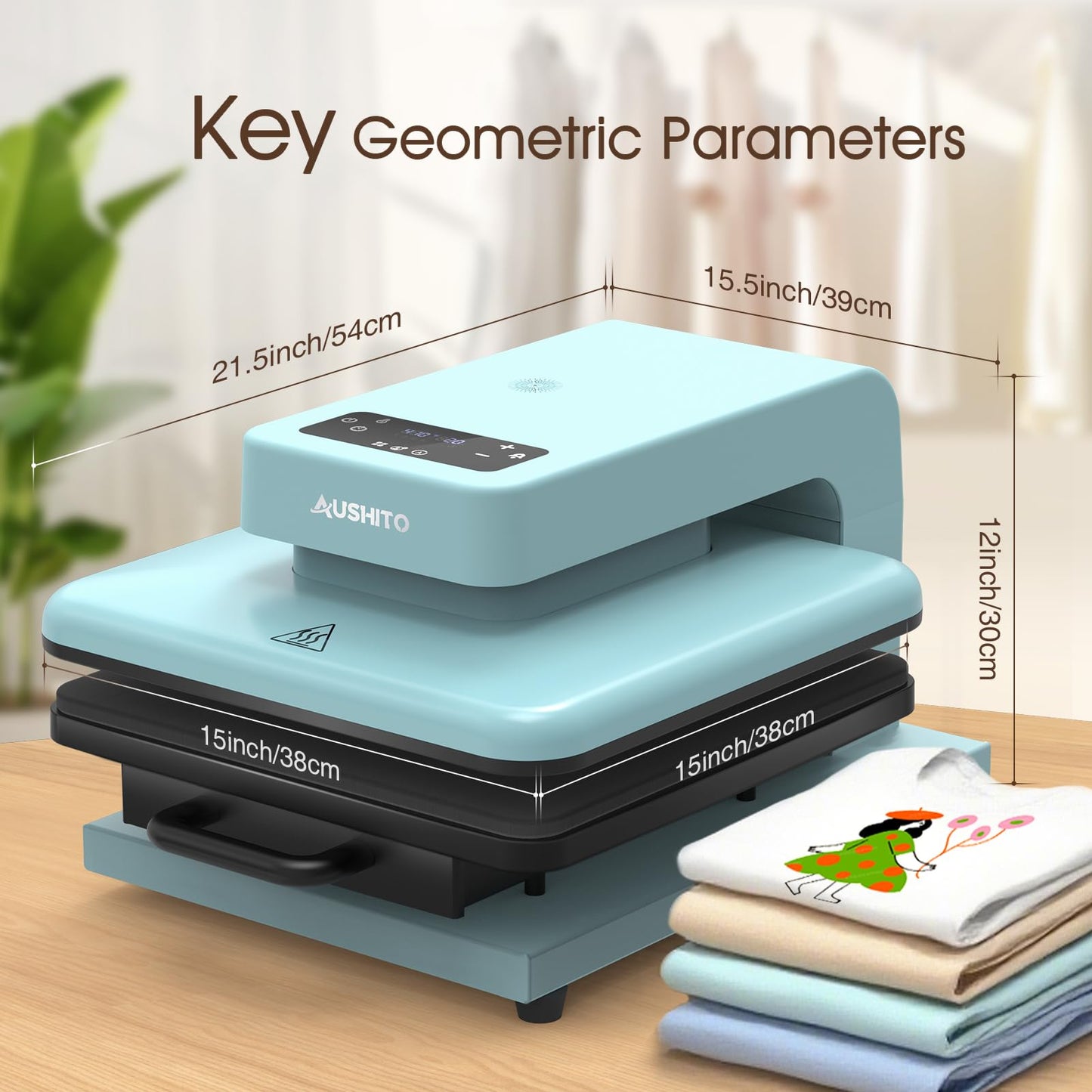 AUSHITO Upgraded Auto Heat Press - Heat Press Machine for T Shirts with Adjustable Pressure & Higher Heating Height, Heats Up Fast & Evenly Heat Press 15x15 for HTV, Sublimation, Heat Transfer Project