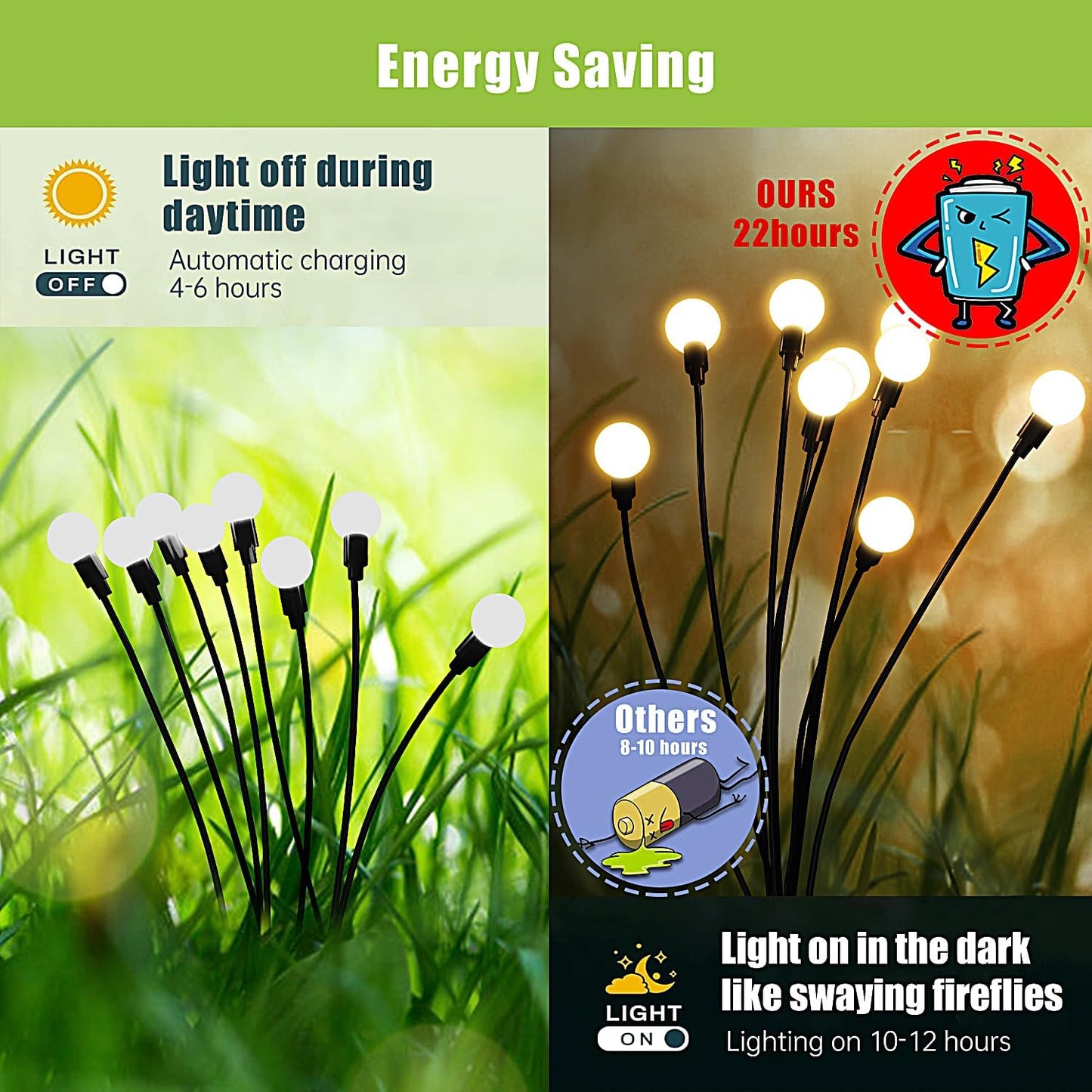 Flumy Solar Garden Lights Outdoor - 4 Pack 32 LED Firefly Lights Waterproof, Garden Decorations for Yard Patio Pathway Lawn Outside, Unique Gifts for Grandma Women, Solar Decor Warm White