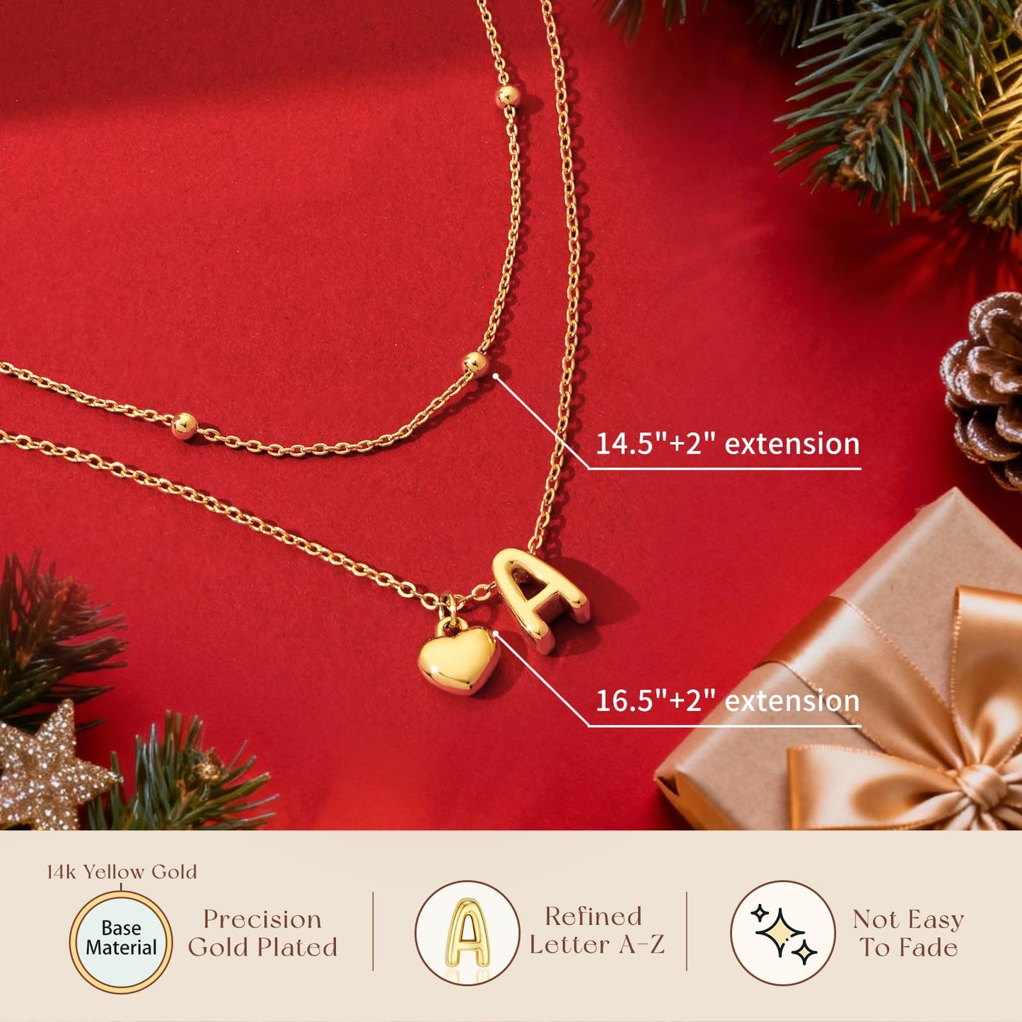 adoyi Gold Heart Initial Necklaces for Women Hers Dainty 14K Gold Plated Heart Initial Necklaces Layered Letter W Pendant Necklace Stack Birthday Valentines Gifts for Women Jewelry