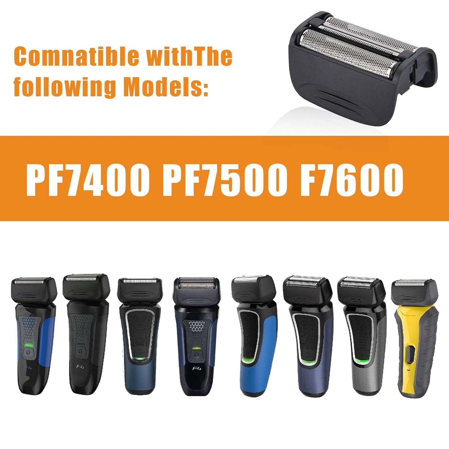 Shaver Replacement Head Compatible with Remington Foil Shaver PF7400, PF7500, and PF7600 Models (Black(3PCS))