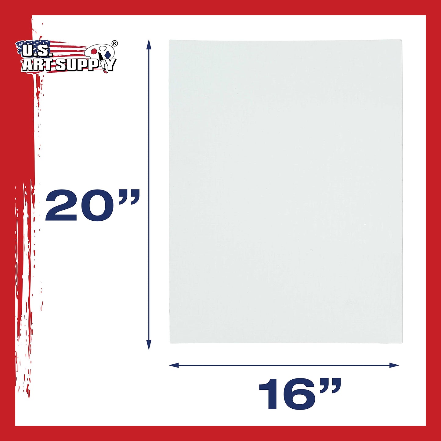 U.S. Art Supply 16 X 20 Inch Art Canvas Board Panels 4 Pack - 8 Ounce Heavyweight Cotton Acid Free Canvases for Painting Acrylics and Watercolor (1 Case of 4 Single Canvas Painting Panels)